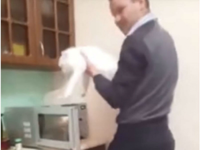 На Кубани сотрудник УФСИН засунул кота в микроволновку ради шутки